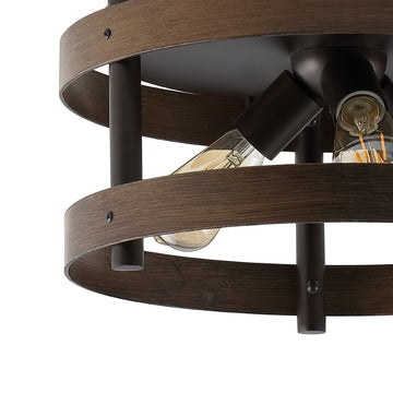 Cooper 16" Farmhouse Industrial Iron LED Flush Mount - JONATHAN Y